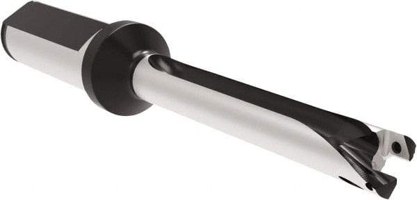 Allied Machine and Engineering - Series 12, 12 to 12.99mm Diam, 20mm Diam Straight Shank with Flange, Straight Flute Spade Drill - 90.9mm Max Depth, 170.7mm OAL, Standard Length, Through Coolant - Benchmark Tooling