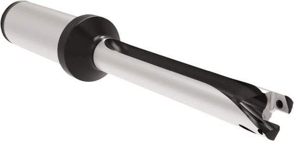 Allied Machine and Engineering - Series 12, 12 to 12.99mm Diam, 20mm Diam Straight Shank with Flange, Straight Flute Spade Drill - 90.9mm Max Depth, 170.7mm OAL, Standard Length, Through Coolant - Benchmark Tooling