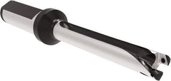 Allied Machine and Engineering - Series 11, 11 to 11.99mm Diam, 16mm Diam Straight Shank with Flange, Straight Flute Spade Drill - 119.9mm Max Depth, 196.4mm OAL, Long Length, Through Coolant - Benchmark Tooling