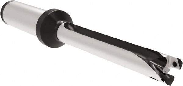 Allied Machine and Engineering - Series 11, 11 to 11.99mm Diam, 5/8" Diam Straight Shank with Flange, Straight Flute Spade Drill - 3-19/64" Max Depth, 6.331" OAL, Standard Length, Through Coolant - Benchmark Tooling