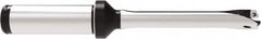 Allied Machine and Engineering - Series 11, 11 to 11.99mm Diam, 16mm Diam Straight Shank with Flange, Straight Flute Spade Drill - 83.9mm Max Depth, 160.4mm OAL, Standard Length, Through Coolant - Benchmark Tooling