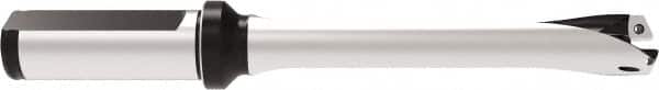 Allied Machine and Engineering - Series 17, 17 to 17.99mm Diam, 20mm Diam Straight Shank with Flange, Straight Flute Spade Drill - 54mm Max Depth, 136.9mm OAL, Standard Length, Through Coolant - Benchmark Tooling