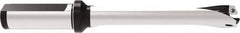 Allied Machine and Engineering - Series 17, 17 to 17.99mm Diam, 20mm Diam Straight Shank with Flange, Straight Flute Spade Drill - 54mm Max Depth, 136.9mm OAL, Standard Length, Through Coolant - Benchmark Tooling