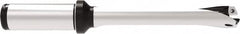 Allied Machine and Engineering - Series 16, 16 to 16.99mm Diam, 20mm Diam Straight Shank with Flange, Straight Flute Spade Drill - 51mm Max Depth, 134.2mm OAL, Standard Length, Through Coolant - Benchmark Tooling
