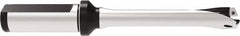 Allied Machine and Engineering - Series 15, 15 to 15.99mm Diam, 20mm Diam Straight Shank with Flange, Straight Flute Spade Drill - 80mm Max Depth, 159.5mm OAL, Standard Length, Through Coolant - Benchmark Tooling