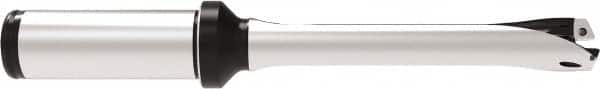 Allied Machine and Engineering - Series 15, 15 to 15.99mm Diam, 20mm Diam Straight Shank with Flange, Straight Flute Spade Drill - 80mm Max Depth, 159.5mm OAL, Standard Length, Through Coolant - Benchmark Tooling