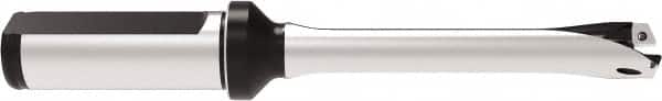 Allied Machine and Engineering - Series 14, 14 to 14.99mm Diam, 20mm Diam Straight Shank with Flange, Straight Flute Spade Drill - 45mm Max Depth, 124.9mm OAL, Standard Length, Through Coolant - Benchmark Tooling