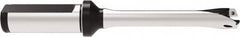 Allied Machine and Engineering - Series 14, 14 to 14.99mm Diam, 20mm Diam Straight Shank with Flange, Straight Flute Spade Drill - 45mm Max Depth, 124.9mm OAL, Standard Length, Through Coolant - Benchmark Tooling