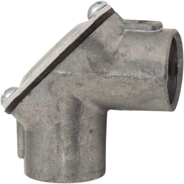 Hubbell-Raco - 1/2" Trade, Die Cast Zinc Threaded Angled Rigid/Intermediate (IMC) Conduit Coupling - Benchmark Tooling