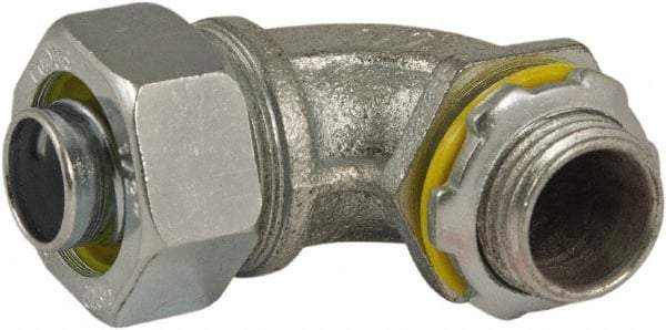 Hubbell-Raco - 1/2" Trade, Steel & Malleable Iron Angled Liquidtight Conduit Connector - Benchmark Tooling