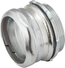 Hubbell-Raco - 1-1/2" Trade, Steel Compression Straight EMT Conduit Connector - Benchmark Tooling