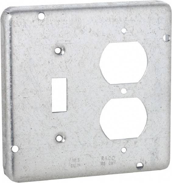 Hubbell-Raco - Electrical Outlet Box Steel Cover - Includes Mounting Hardware - Benchmark Tooling