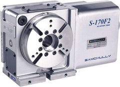 Samchully - 1 Spindle, 210mm Horizontal & Vertical Rotary Table - 200 kg (440 Lb) Max Horiz Load, 170mm Centerline Height, 45mm Through Hole - Benchmark Tooling