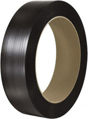 Made in USA - 4,500' Long x 1/2" Wide, Coil Case Polyester Hand Strapping - 500 Lb Capacity, 0.015" Thick - Benchmark Tooling