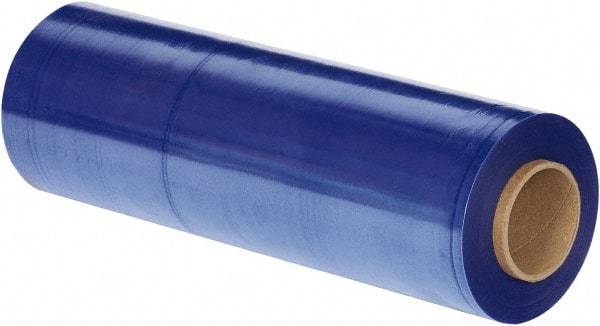 Made in USA - 18" x 1,500' 100 Gauge Blue UVI Hand Stretch Film - Benchmark Tooling