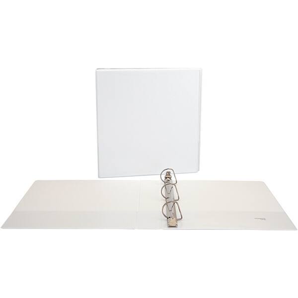 Universal One - 375 Sheet Capacity, 8-1/2 x 11", View Ring Binder - Polypropylene, White - Benchmark Tooling