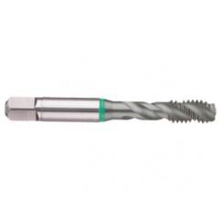 M22x2.5 6H 4-Flute Cobalt Green Ring Semi-Bottoming 40 degree Spiral Flute Tap-TiCN - Benchmark Tooling