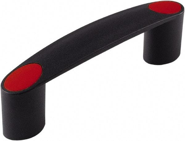 Electro Hardware - 3.66" Between Centers M6 Hole, Polyamide External Pull Handle - 0.79" Handle Width, 1.60" Handle Height, 4.57" OAL, Plastic Finish - Benchmark Tooling