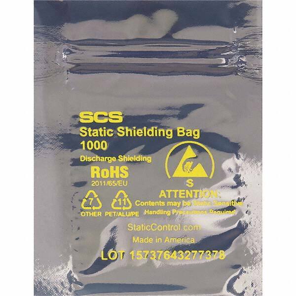 Made in USA - 5" Long x 4" Wide, 3.1 mil Thick, Self Seal Static Shield Bag - Transparent, Metal-In, Standard Grade - Benchmark Tooling