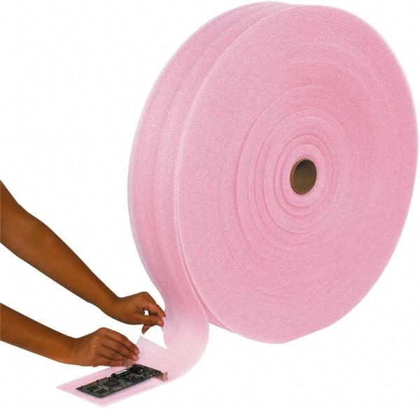 Made in USA - 3,000" Long x 72" Wide, Antistatic Foam Roll - Pink, Standard Grade - Benchmark Tooling