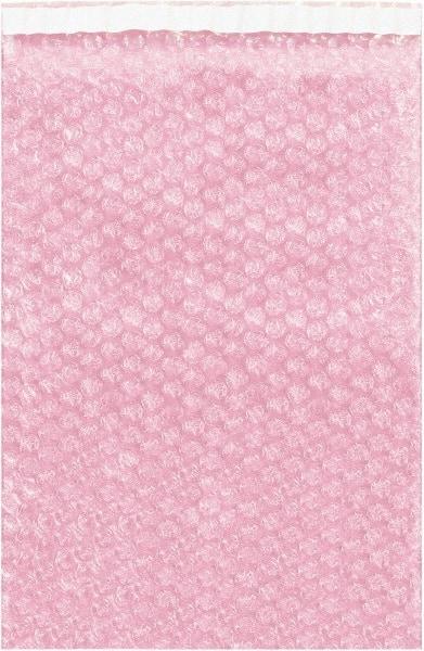 Value Collection - 10" Long x 20" Wide, Adhesive Flap Antistatic Bubble Pouch - Pink, Standard Grade - Benchmark Tooling