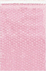 Value Collection - 17-1/2" Long x 8" Wide, Adhesive Flap Antistatic Bubble Pouch - Pink, Standard Grade - Benchmark Tooling