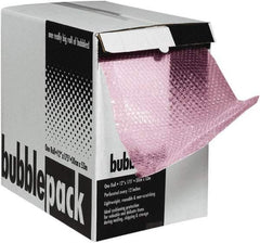 Made in USA - 2,100" Long x 12" Wide, Antistatic Bubble Roll - Pink, Standard Grade - Benchmark Tooling