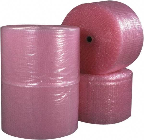 Made in USA - 9,000" Long x 24" Wide, Antistatic Bubble Roll - Pink, Standard Grade - Benchmark Tooling