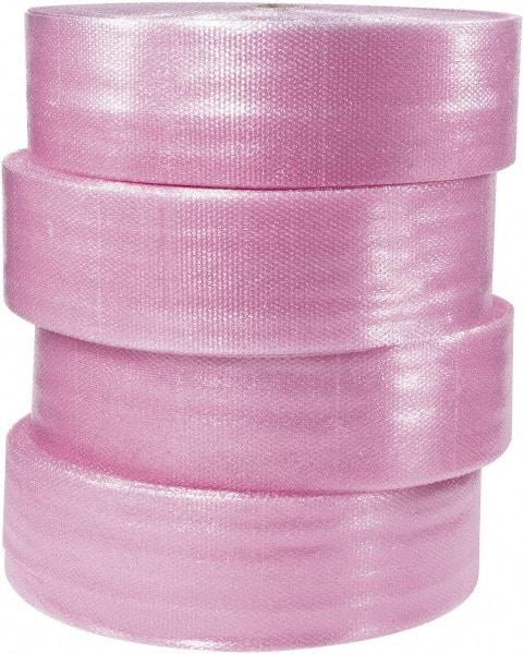 Made in USA - 9,000" Long x 24" Wide, Antistatic Bubble Roll - Pink, Standard Grade - Benchmark Tooling