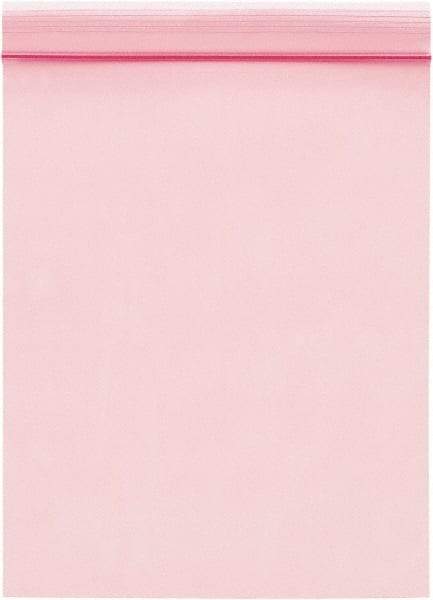 Value Collection - 10" Long x 8" Wide, 2 mil Thick, Self Seal Antistatic Poly Bag - Pink, Standard Grade - Benchmark Tooling