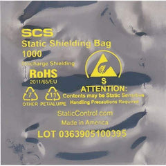 Made in USA - 4" Long x 4" Wide, 3.1 mil Thick, Open Top Static Shield Bag - Transparent, Metal-In, Standard Grade - Benchmark Tooling