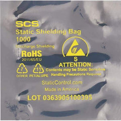 Made in USA - 5" Long x 3" Wide, 3.1 mil Thick, Open Top Static Shield Bag - Transparent, Metal-In, Standard Grade - Benchmark Tooling