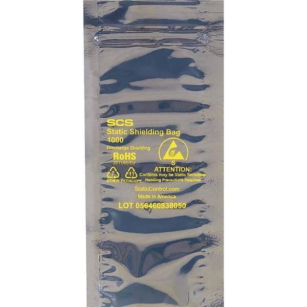 Made in USA - 24" Long x 4" Wide, 3.1 mil Thick, Self Seal Static Shield Bag - Transparent, Metal-In, Standard Grade - Benchmark Tooling