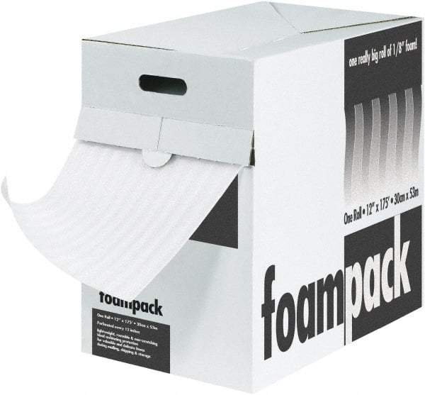 Made in USA - 350' Long x 24" Wide x 1/16" Thick, Polyethylene Foam - White - Benchmark Tooling