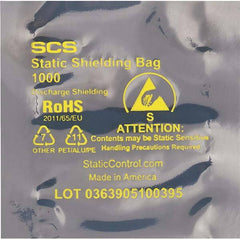 Made in USA - 3" Long x 2" Wide, 3.1 mil Thick, Open Top Static Shield Bag - Transparent, Metal-In, Standard Grade - Benchmark Tooling