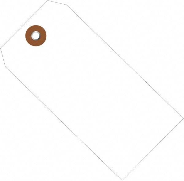 Made in USA - 6-1/4" High x 3-1/8" Long, Safety & Facility Blank Tag - White Vinyl - Benchmark Tooling