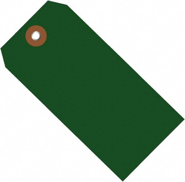 Made in USA - 6-1/4" High x 3-1/8" Long, Safety & Facility Blank Tag - Green Vinyl - Benchmark Tooling