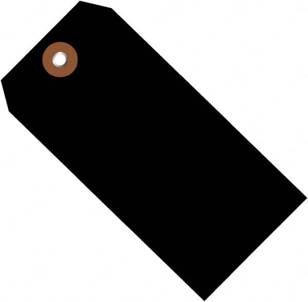 Made in USA - 4-3/4" High x 2-3/8" Long, Safety & Facility Blank Tag - Black Vinyl - Benchmark Tooling