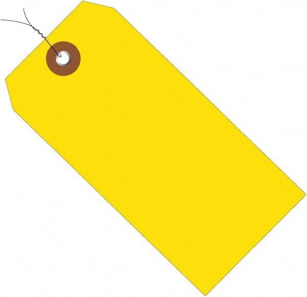 Made in USA - 4-3/4" High x 2-3/8" Long, Safety & Facility Blank Tag - Yellow Vinyl - Benchmark Tooling