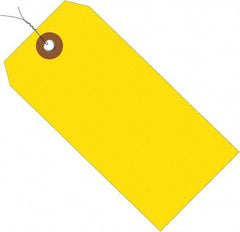 Made in USA - 6-1/4" High x 3-1/8" Long, Safety & Facility Blank Tag - Yellow Vinyl - Benchmark Tooling