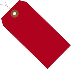 Made in USA - 6-1/4" High x 3-1/8" Long, Safety & Facility Blank Tag - Red Vinyl - Benchmark Tooling