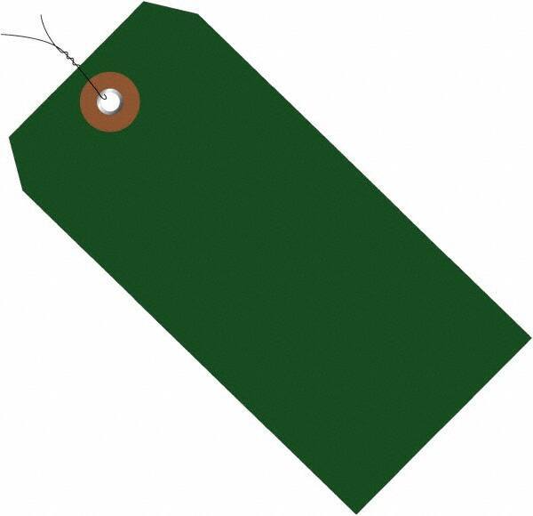Made in USA - 6-1/4" High x 3-1/8" Long, Safety & Facility Blank Tag - Green Vinyl - Benchmark Tooling