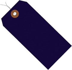 Made in USA - 6-1/4" High x 3-1/8" Long, Safety & Facility Blank Tag - Blue Vinyl - Benchmark Tooling