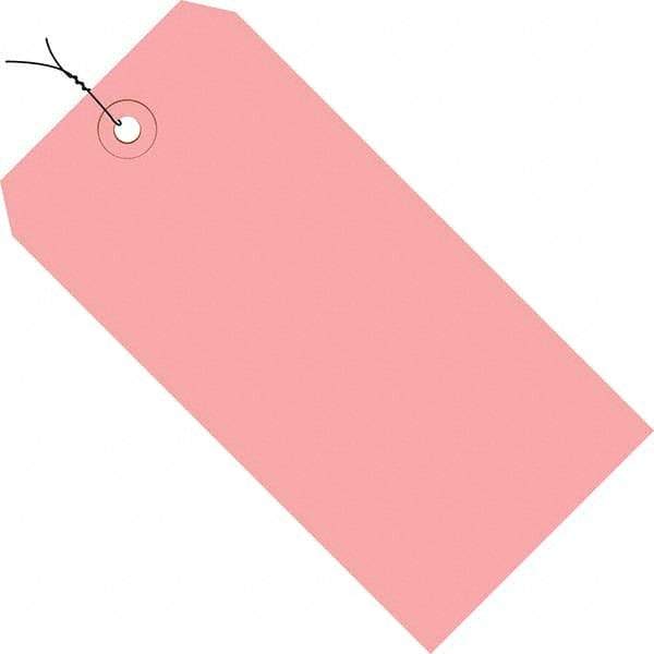 Made in USA - 6-1/4" High x 3-1/8" Long, Safety & Facility Blank Tag - Pink Cardstock - Benchmark Tooling