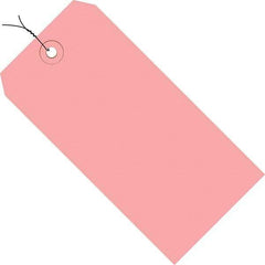 Made in USA - 4-3/4" High x 2-3/8" Long, Safety & Facility Blank Tag - Pink Cardstock - Benchmark Tooling