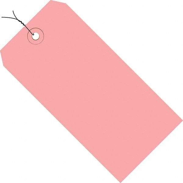 Made in USA - 3-3/4" High x 1-7/8" Long, Safety & Facility Blank Tag - Pink Cardstock - Benchmark Tooling
