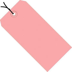 Made in USA - 5-1/4" High x 2-5/8" Long, Safety & Facility Blank Tag - Pink Cardstock - Benchmark Tooling