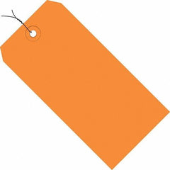 Made in USA - 5-3/4" High x 2-7/8" Long, Safety & Facility Blank Tag - Orange Cardstock - Benchmark Tooling