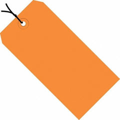 Made in USA - 4-1/4" High x 2-1/8" Long, Safety & Facility Blank Tag - Orange Cardstock - Benchmark Tooling