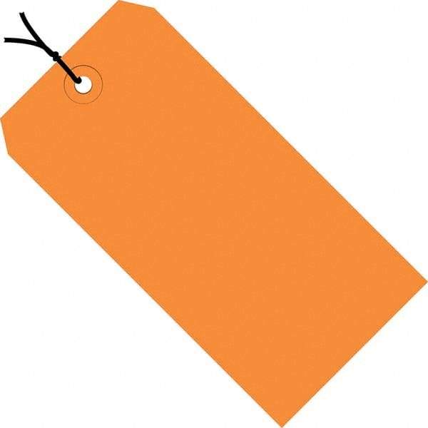 Made in USA - 4-3/4" High x 2-3/8" Long, Safety & Facility Blank Tag - Orange Cardstock - Benchmark Tooling